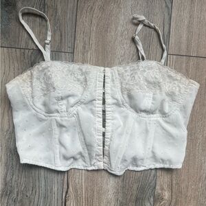 Pacsun White Lace-Up Camisole